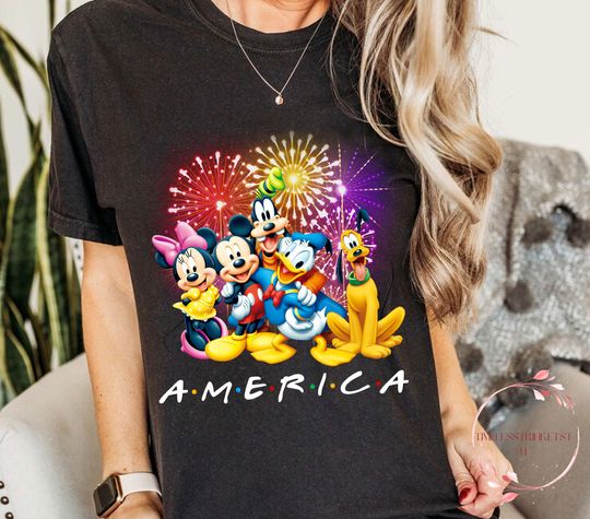 Discover Disneyyy Family America Shirt | 4th of July Fireworks Tee