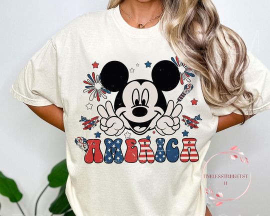 Discover Retro 4th of July Mickeyy mouse Shirt | Patriotic Disneyyy Tee
