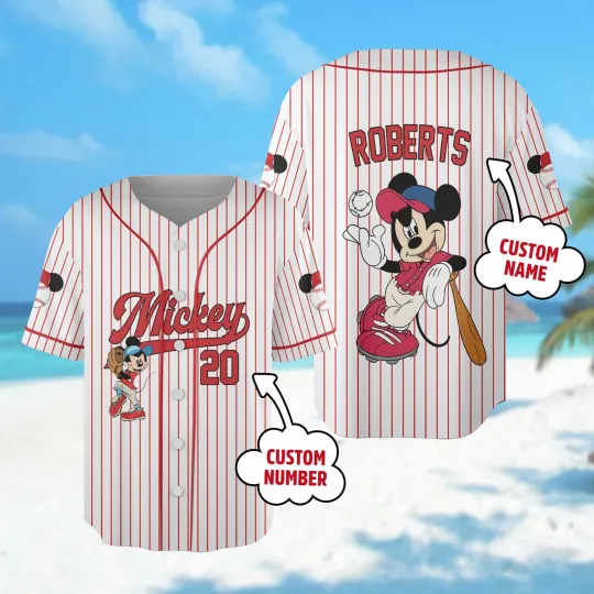 Discover Custom Disneyyy Mickeyy mouse Baseball Jersey Cartoon Characters Basketball Jersey