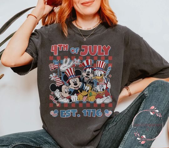 Discover Mickeyy & Friends 4th of July Shirt | Vintage Patriotic Disneyyy Family Tee