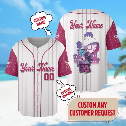 Discover Custom Spidey and His Amazing Friend Baseball Jersey Spider Gwen Stacy Jersey