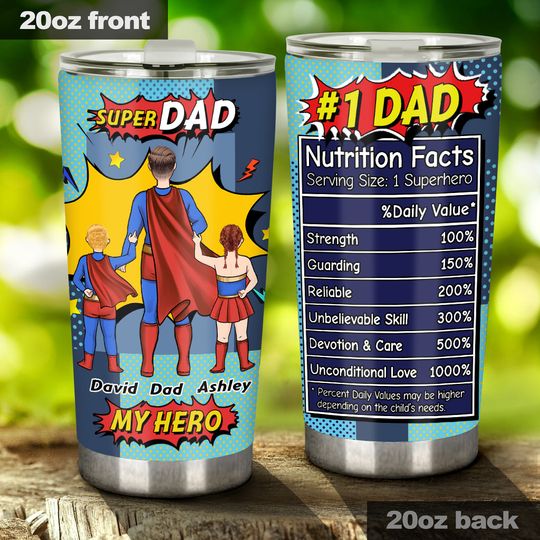 Discover Super Dad My Hero - Personalized Father Tumbler