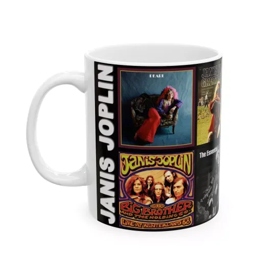 Discover Janis Joplin Ceramic Mug 11oz, Music Fan Gift, Coffee Cup, Classic Music