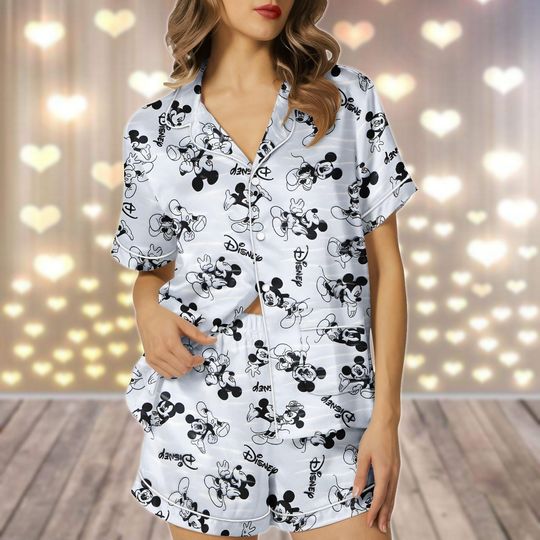 Discover Disneyyy Mickeyy Satin Pajamas Set, Mickeyy mouse Women Pajamas, Disneyyy World Pajamas