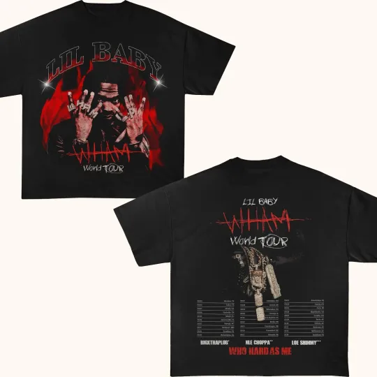 Discover Lil Baby Wham World Tour Rap Hip Hop 2025 Concert T-Shirt