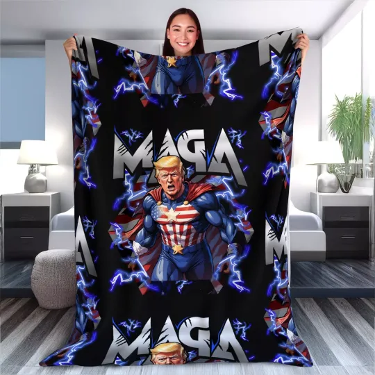 Discover President Donald Trump MAGA Hero Velveteen Plush Cozy Comfort Blanket