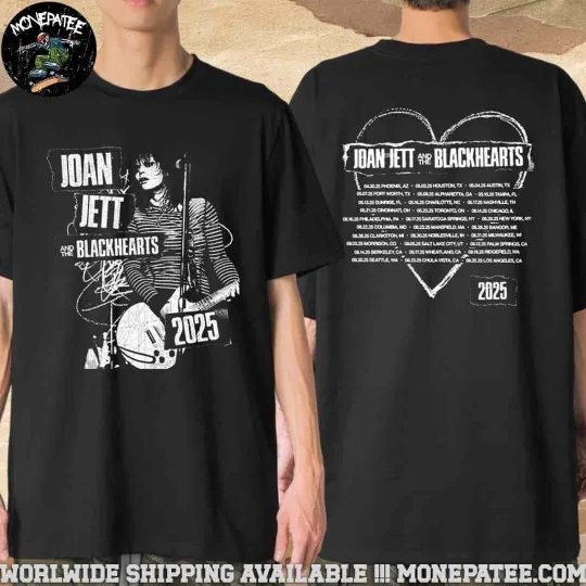 Discover Joan Jet And The Blackhearts Tour 2025 Dates Two Sides T-Shirt