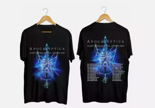 Discover Apocalyptica 2025 World Tour T-Shirt – Symphonic Metal Band Fan Tee Heavyweight