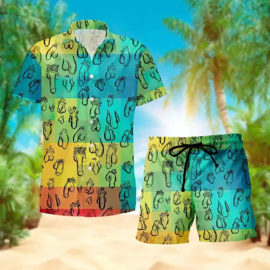 Discover Men's Short-Sleeve Summer Shirt, Funny Adult Humor Beach Hawaiian Shirt & Short