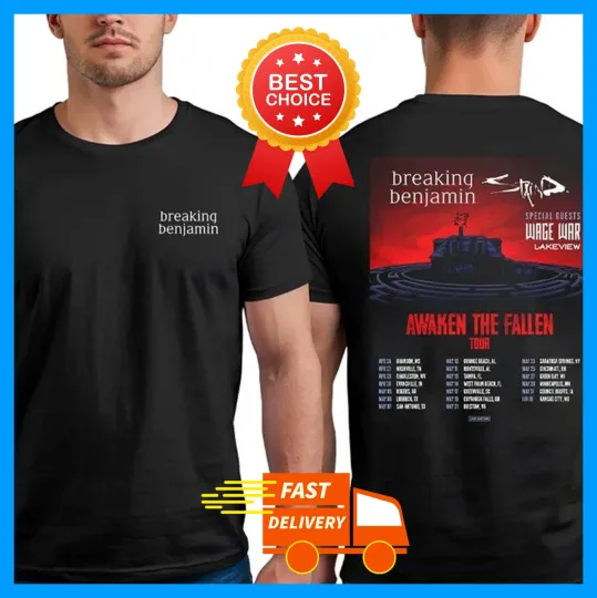 Discover Breaking Benjamin Awaken The Fallen Tour 2025 Starts April 26 T-Shirt FOR FAN