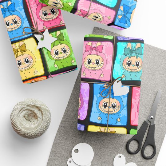 Discover Cute Monster Dolls Wrapping Paper, Birthday Gift