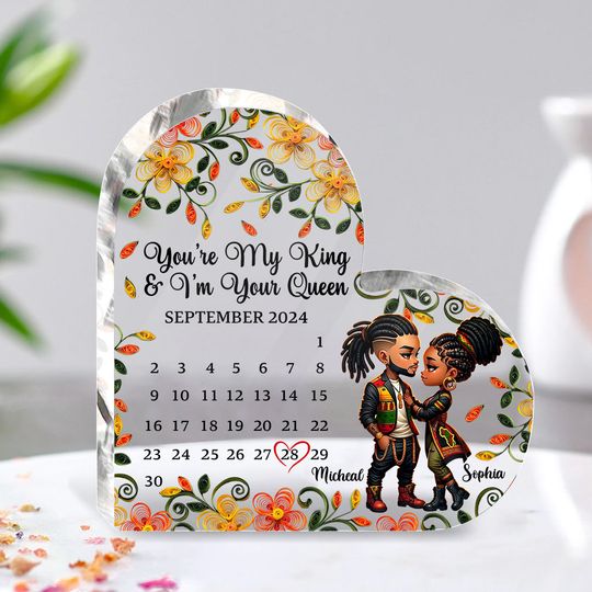 Discover You Are My King & I Am Your Queen - Personalized African American Custom Shaped Acrylic Plaque