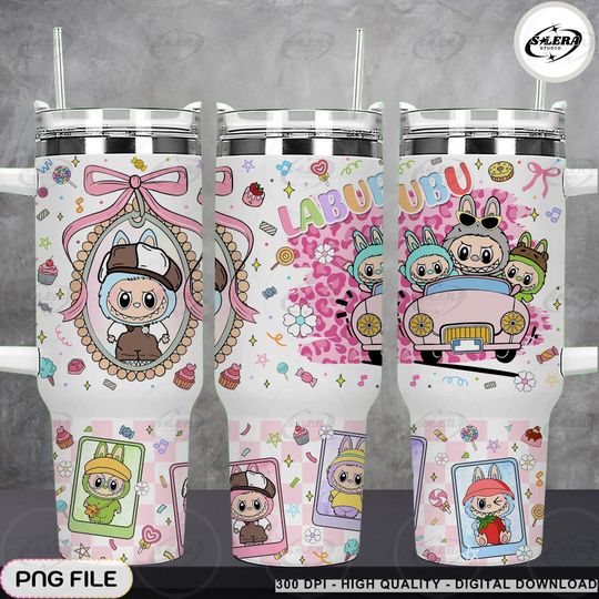 Discover Labubu Cartoon 40oz Tumbler with Handle