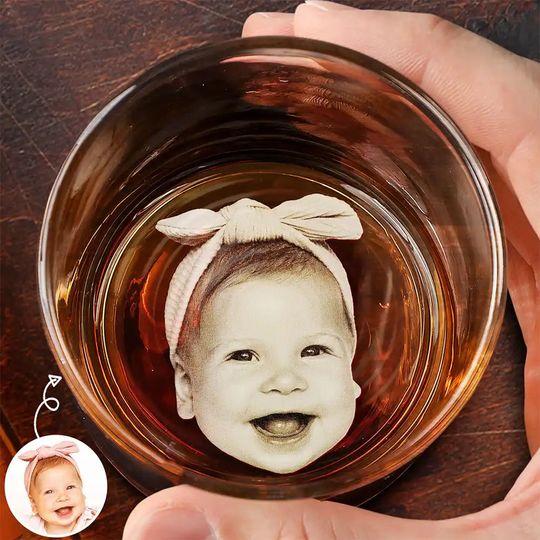 Discover Custom Photo To The Best Dad Coolest Husband Ever - Personalized Engraved Whiskey Glass