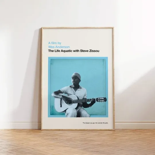 Discover The Life Aquatic Movie Poster Vintage Retro Minimalist Wall Art