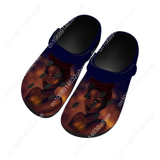 Discover African Woman Black Clogs