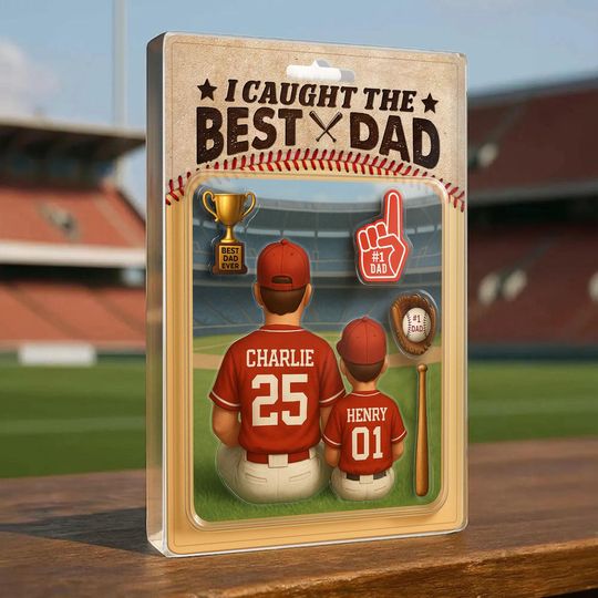 Discover Personalized I Caught the Best Dad Baseball Acrylic Plaque