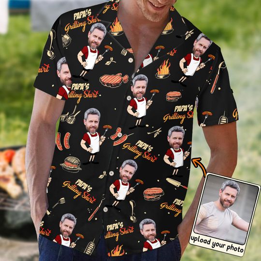 Discover Papa's Grilling Shirt - Personalized Father Hawaiian Shirt