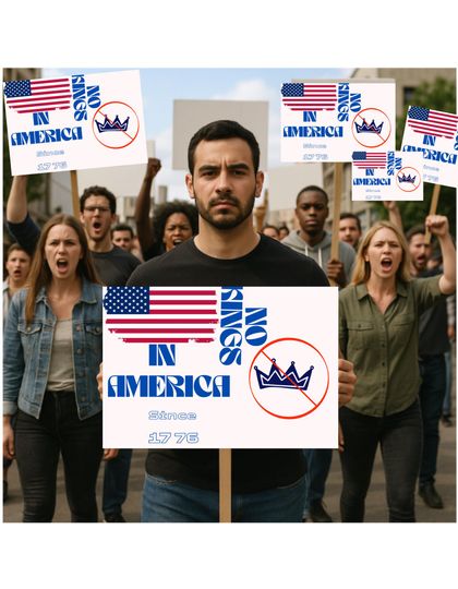 Discover Rejecting Kings Since 1776 Protest Sign