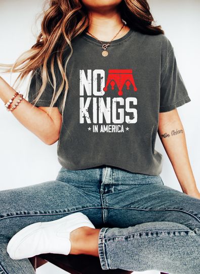 Discover No Kings In America Shirt, Anti-Trump Shirt, Protest Shirt, Democracy Tee