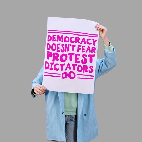 Discover Printable Protest Sign Democracy Doesn't Fear Protest