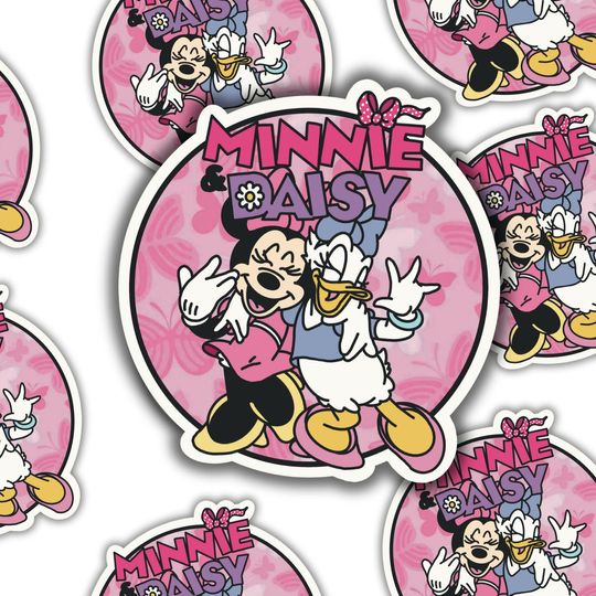 Discover Minniee and Daisy | Mickeyy mouse, Disneyyy, duck, mouse, kid, cute, , sticker, handdrawn, cartoon