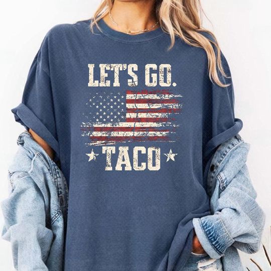 Discover Lets Go Taco Shirt, Let's Go TACO, Anti-Trump Political Flag Shirt