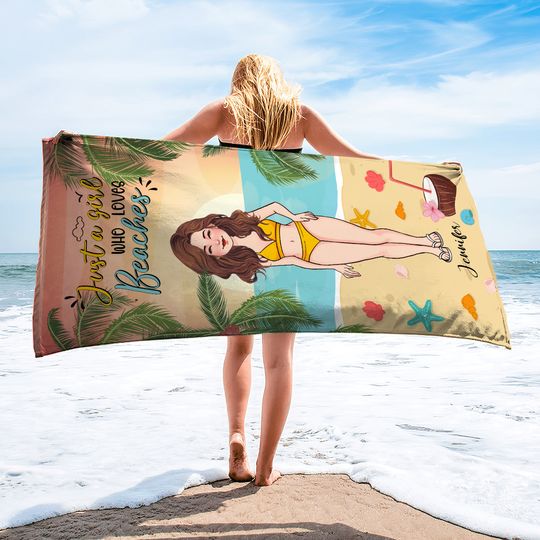 Discover Salt In The Air Sand In My Hair - Personalized Sea Lover Beach Towel