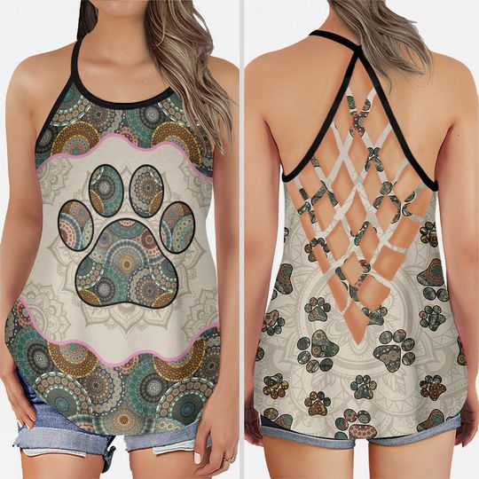 Discover Love Dogs Cross Tank Top