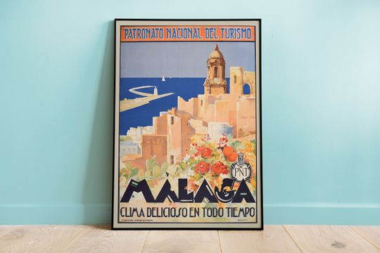 Discover Malaga Travel Poster, Home decor