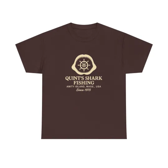 Discover Quint's Shark Fishing Vintage Style Jaws 50th Anniversary Fishing T-Shirt