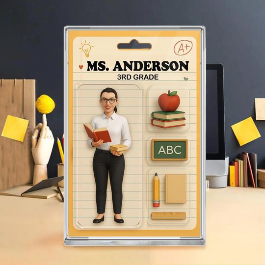 Discover Teacher Appreciation 3D Acrylic Photo Block, Personalized Teacher Action Figure Gift