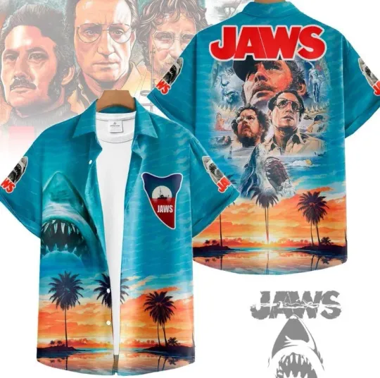 Discover Jaws 50th Anniversary Hawaiian Shirt, Gift For Fans