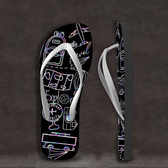 Discover Love Traveling - Personalized Travelling Flip Flops