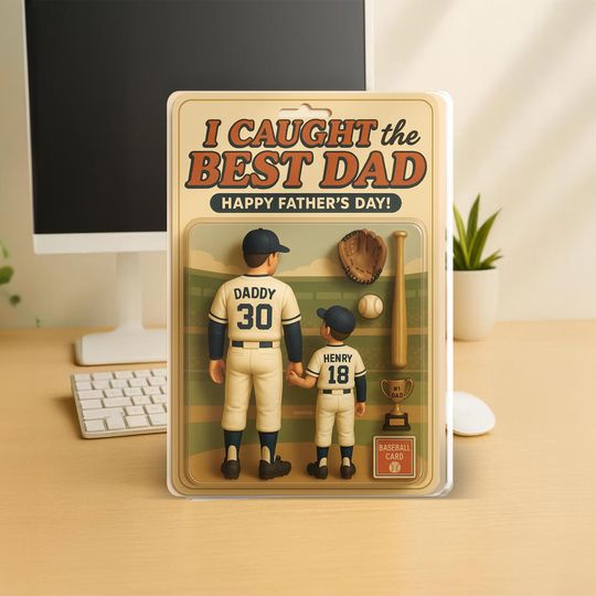 Discover Father's Day 2025 Gift, We Caught the Best Mom Baseball Custom Figure Personalized Acrylic Block Plaque
