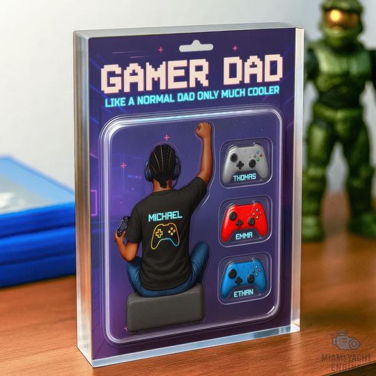 Discover Custom Name Game Dad Like A Normal Dad Only Much Cooler Acrylic Block Plaque