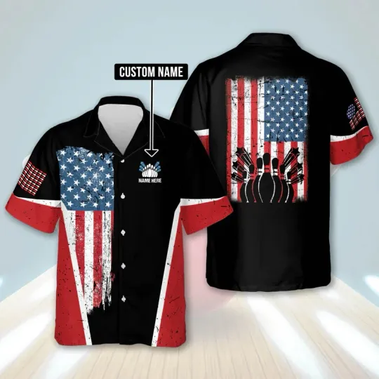 Discover USA Bowling Flag Hawaiian Shirt
