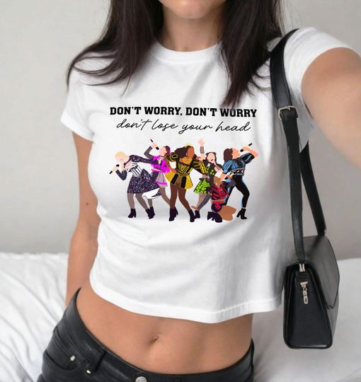Discover Six the Musical baby tee, Six Wives of Henry baby tee