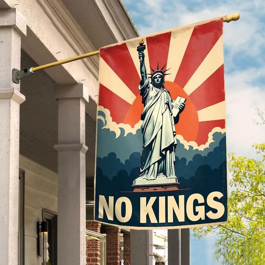 Discover No Kings in America Flag - Anti-Trump, Pro-Democracy House Flag