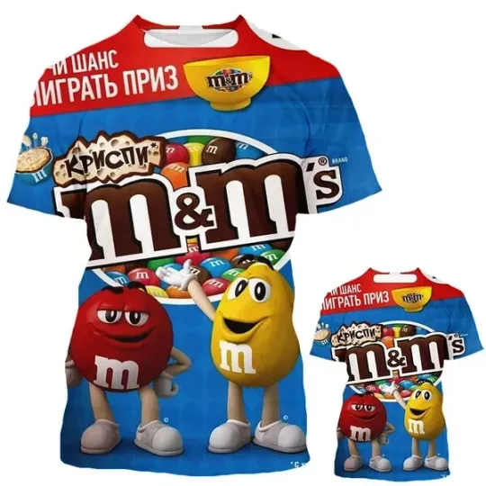 Discover M&M's Krispi 3D T-Shirt – Russian Crispy Candy Full Overprint Graphic Tee