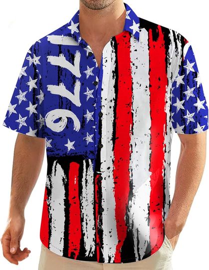 Discover Nidoul Men's Hawaiian Shirts Flamingo Floral Button Down Tropical Holiday Beach Shirts