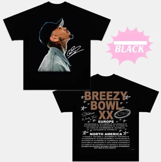 Discover Chris Brown Tour Breezy Bowl XX V2 Vintage Shirt, Concert Retro 2025 Shirt,