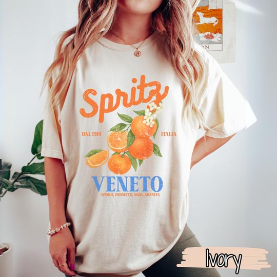 Discover Spritz Comfort Colors Kurzarm-Hemd | Italienisches Cocktail-Liebhaber-Shirt | Aperitivo Shirt | Vintage Boho Italia Grafik-T-Shirt | Geschenk fr Sie