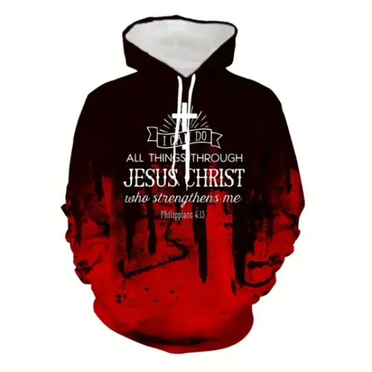 Discover 3d hoodie christian, Jesus Christ Print with Drawstring hoodie, christmas gift