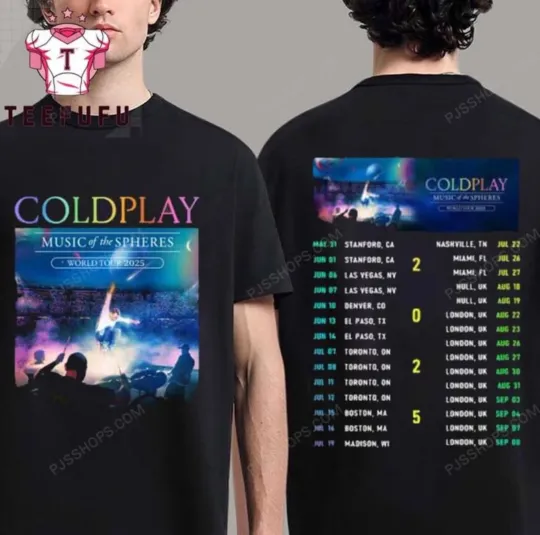 Discover Coldplay Music of the Spheres World Tour 2025 T Shirt Coldplay Music Tee T-Shirt