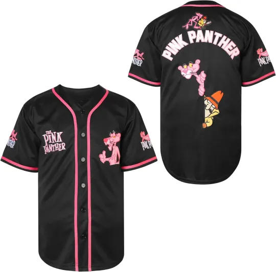 Discover HOT NEW The Pink Panther black 3D BASEBALL SHIRT All sizes XB589