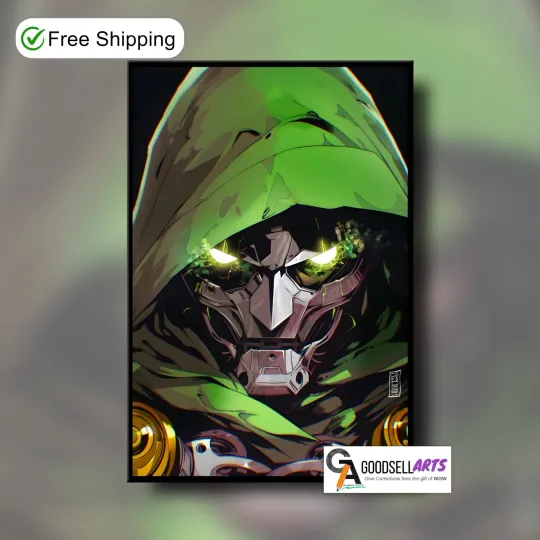 Discover Doctor Dooom poster, Fantastic Four wall art print, Marvel fan art gift, Dr Dooom