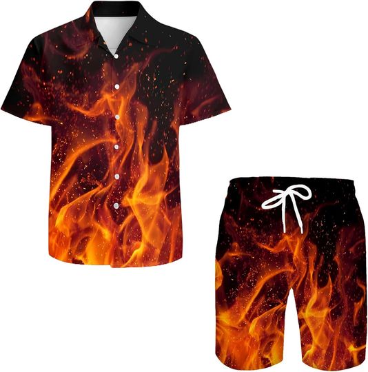 Discover Men's Hawaiian Shirts Casual Button Down Short Sleeve Shirts Shorts Beach Hawaii Suits