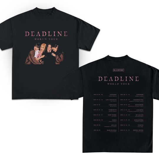 Discover Black Pink Deadline World Tour T-Shirt, Black Pink 2025