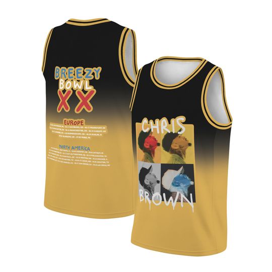 Discover Chris Brown Vintage Middle Finger Vintage Basketball Jersey, Concert 2025 Shirt